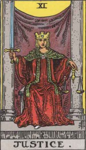 Tarot_11_Justice La carta once del Tarot que representa la justicia