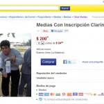 Las medias «Clarín miente» en MercadoLibre 
