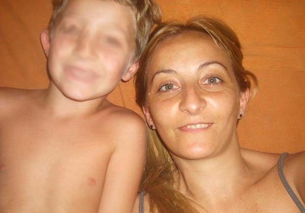Laura con su hijo, Frani