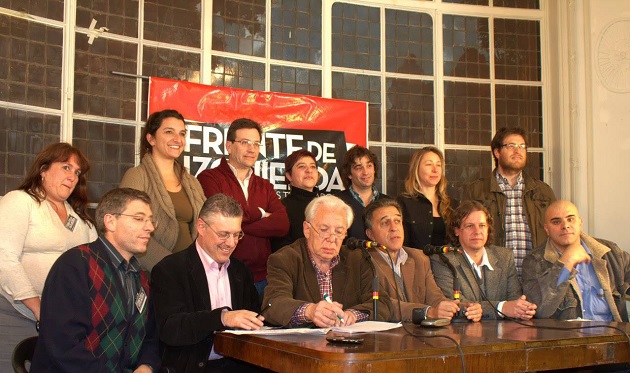 La cúpula del Frente de Izquierda en la sede porteña del PO. (foto: Enfoque Rojo)