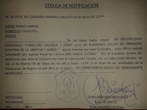 Denuncia de privación ilegítima de libertad contra el dirigente docente Pedro Carrizo.