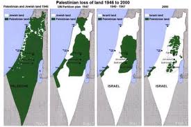 Evolución del avance del Estado de Israel sobre los territorios palestinos.