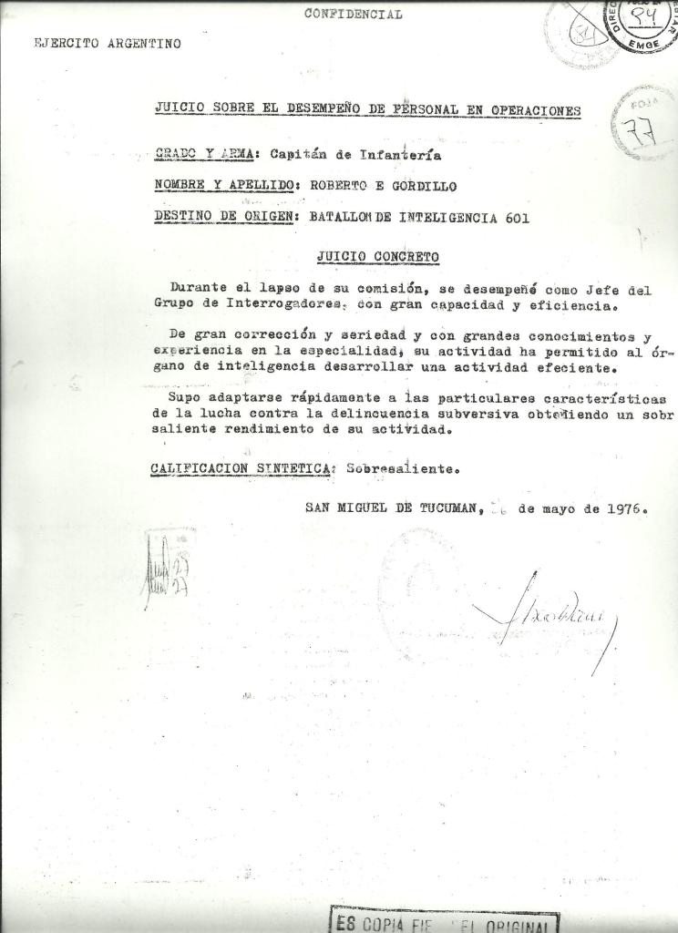 "Sobresaliente". Así fue calificado Gordillo como interrogador.