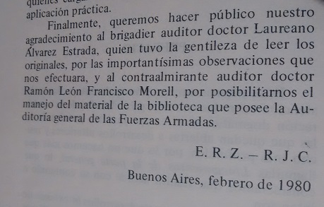 Dedicatoria a los auditores militares.