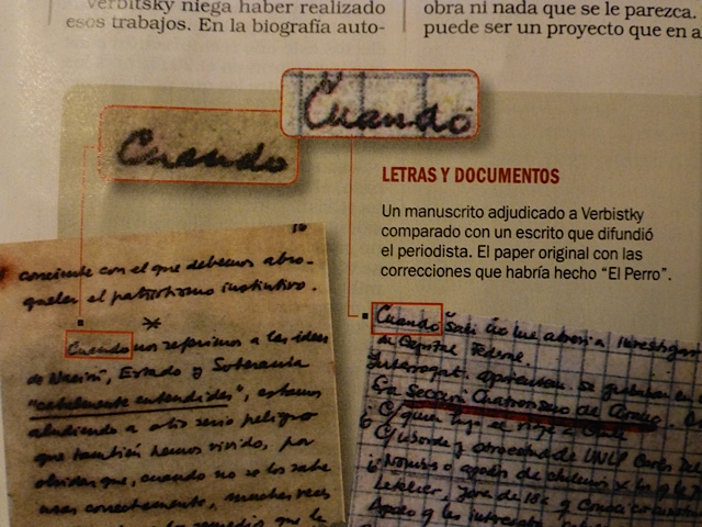 A simple vista se percibe la similitud manifiesta entre el texto ofrecido por Verbitsky para refutar en la revista Notidias y el original del discurso